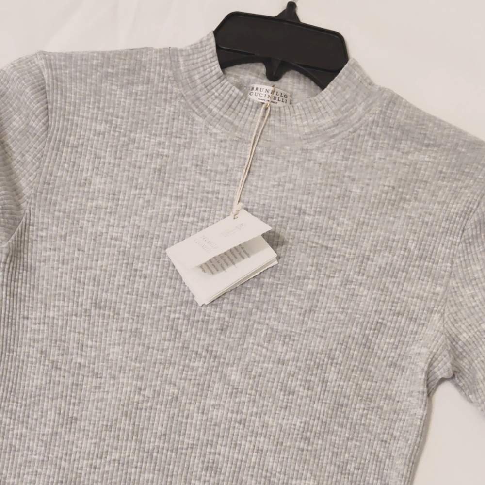 Brunello Cucinelli cotton jersey T-shirt with monili (New w/ tags) size L